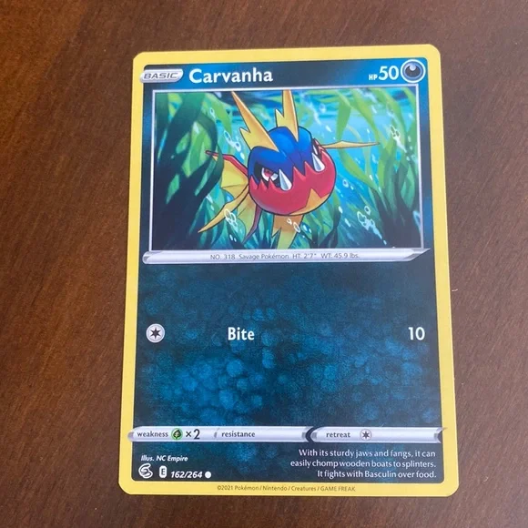 carvanha pokemon card Carvanha Reverse Holo #046/197 2023 Obsidian Flames Pokemon Card –  CTKollectables main image 0
